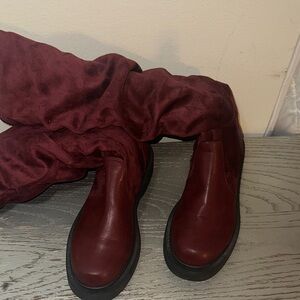 Men's Burgundy Leather Boots